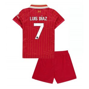 Liverpool Luis Diaz #7 Dětské Domácí dres komplet 2024-25 Krátký Rukáv (+ trenýrky)